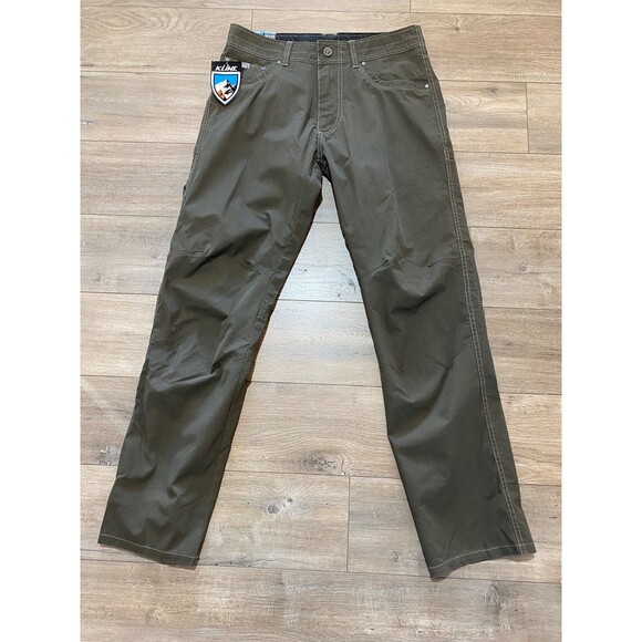 Kuhl Revolvr Mens 32X32 Patina Dye Stretch Canvas Full Pants Dark Khaki